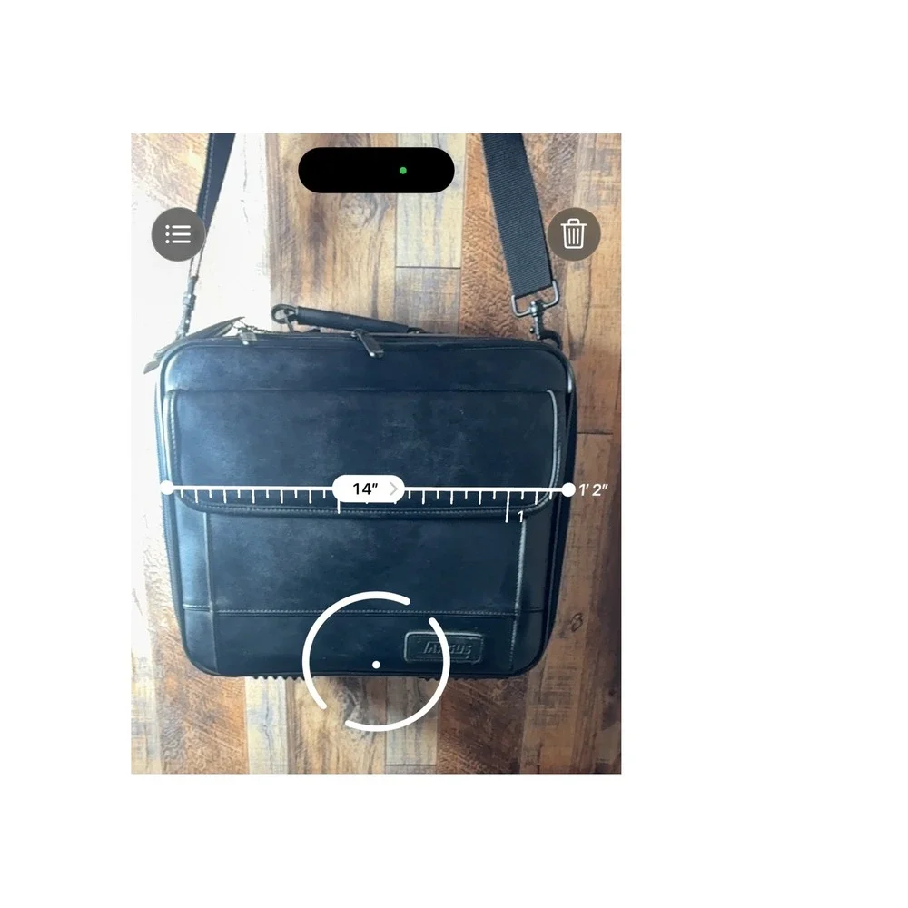 Targus Black Leather Laptop Bag Briefcase Messenger Shoulder Strap‎ Travel